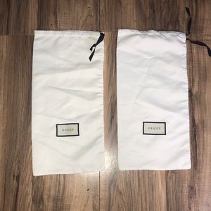 Gucci 2 white and black silky dust bags